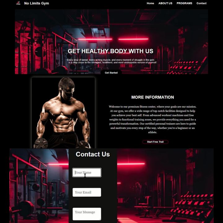 Gym Website Screenshot